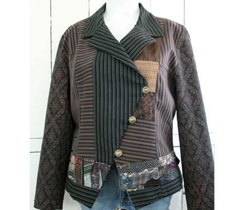 steampunk punk jacket repurposed recycled upcycled fabric